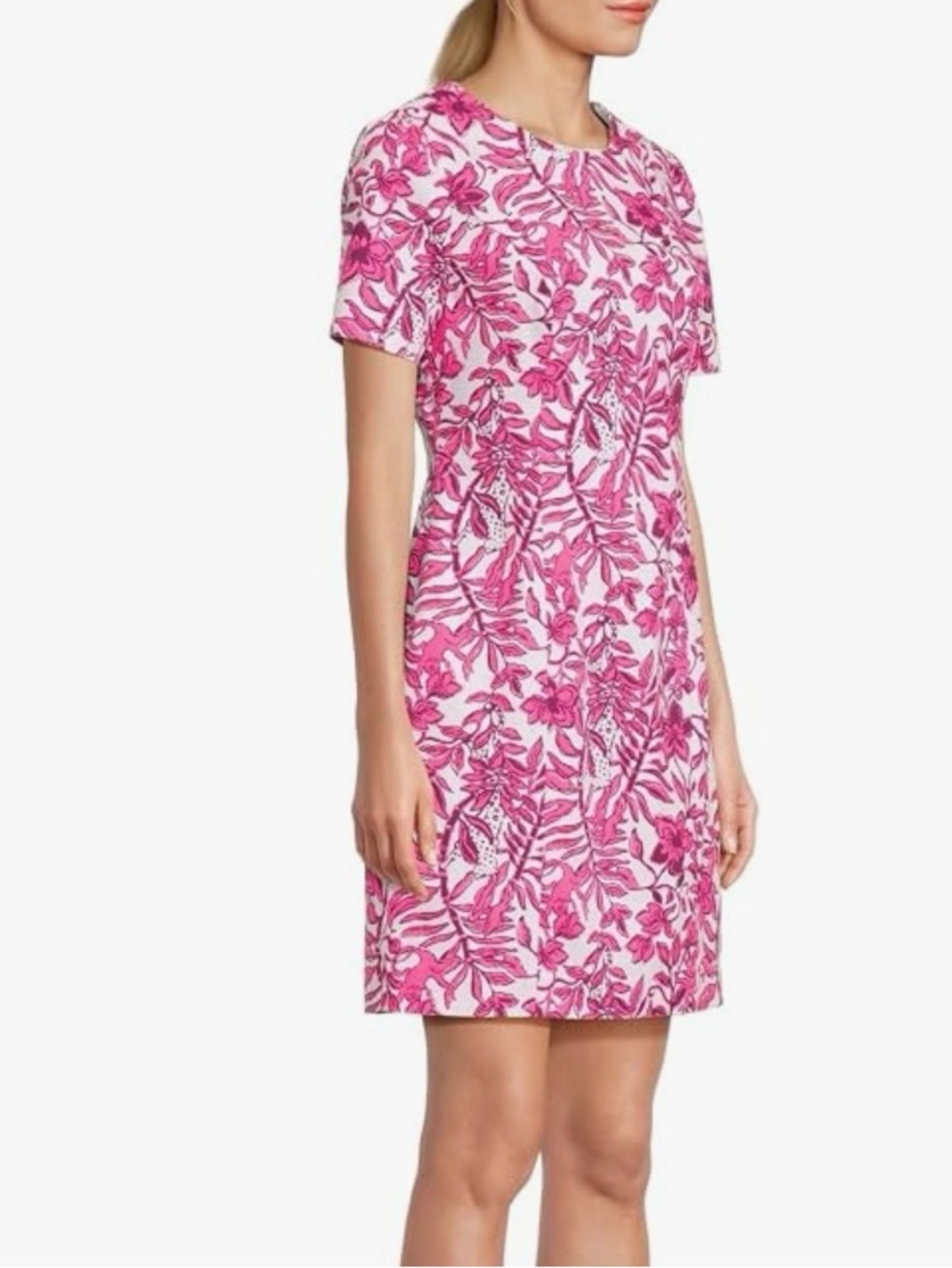 Lilly Pulitzer Women’s Vibrant Pink and White Floral Dress size 8 Resort Wear